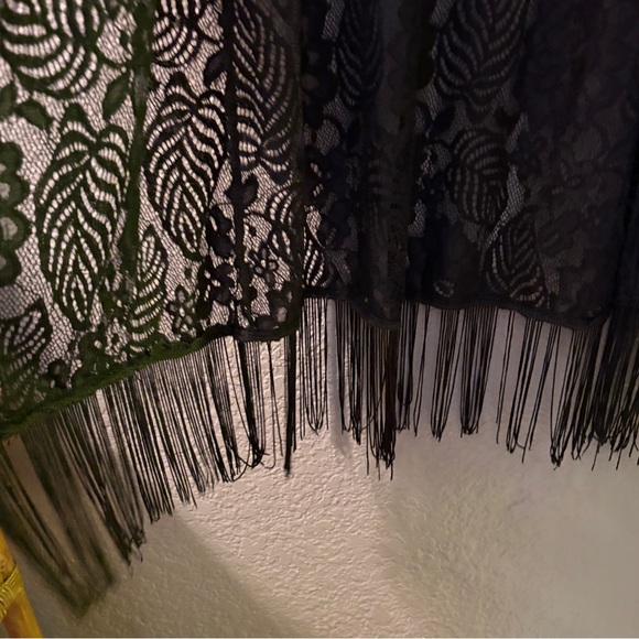 Vintage Black Lace Fringe Jacket Size Medium - Picture 5 of 11